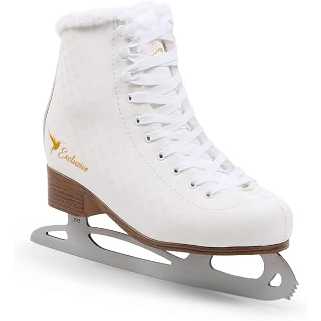 Pattino artistico da donna bianco SMJ Sport Exclusive con lama dentata