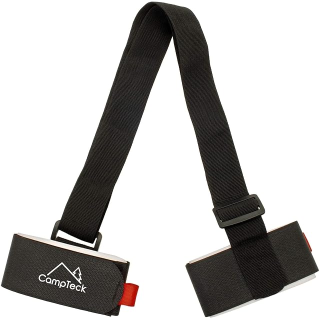 Cinghia portasci CampTeck U6893 nera imbottita con anelli a strappo