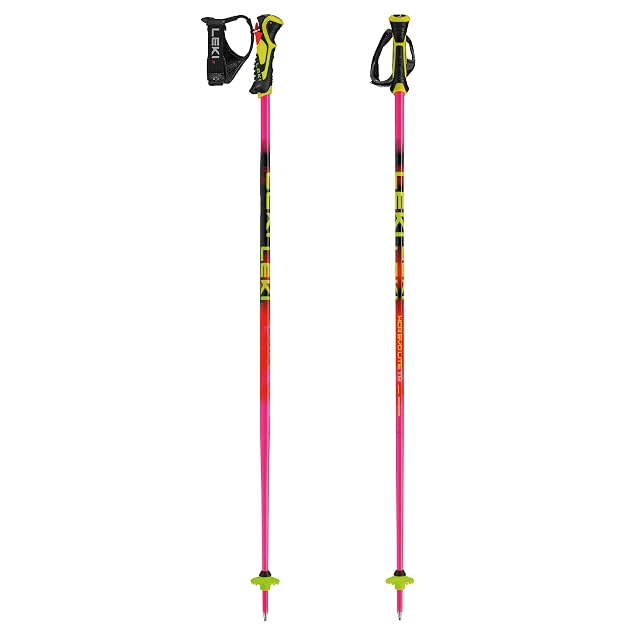 Bastoncini da sci LEKI WCR Evo Lite SL TR rosa, arancione e giallo fluo