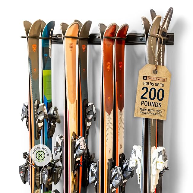 Portasci da parete in acciaio nero StoreYourBoard per otto paia