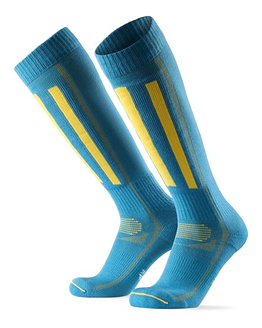 Calze da sci in merino Danish Endurance blu e gialle