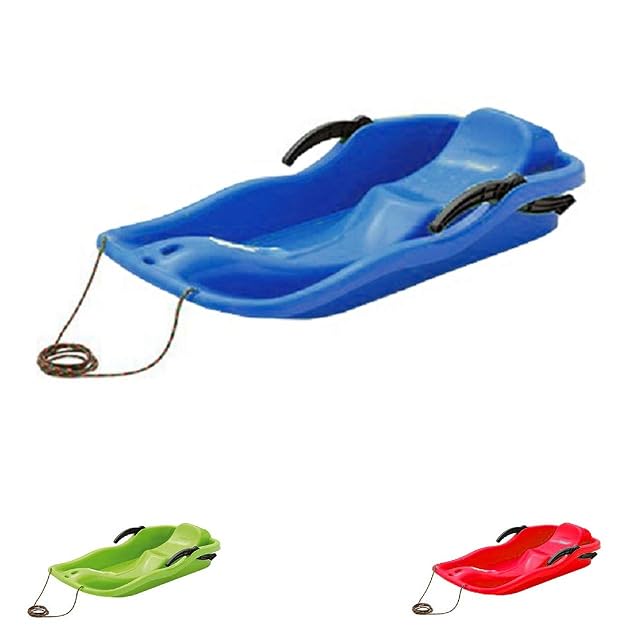 Slitta in plastica Prosperplast Race blu con corda di traino