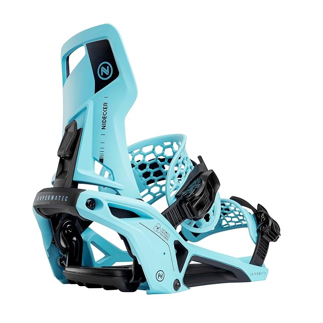 Attacco da snowboard Nidecker OG Supermatic in Escape Cyan a entrata automatica