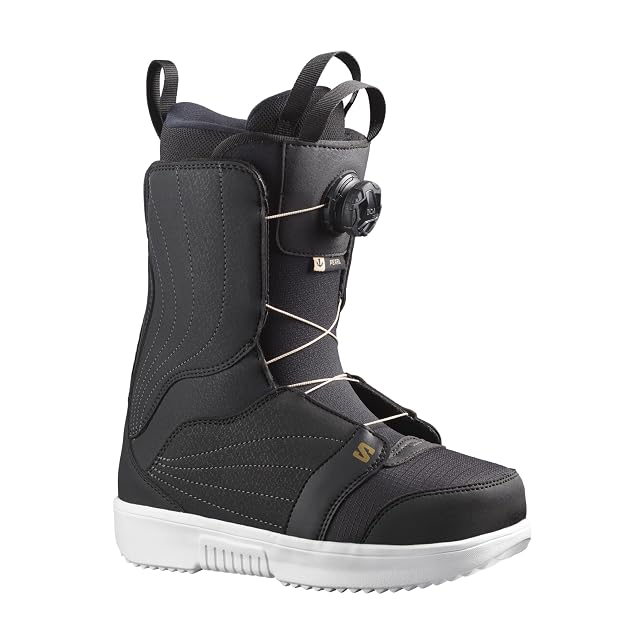Scarpone da snowboard da donna Salomon Pearl BOA nero, bianco e oro