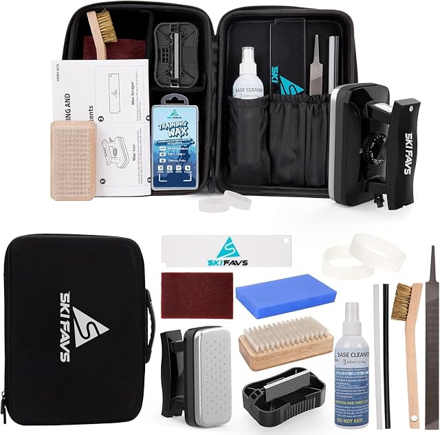 Kit completo di sciolinatura e manutenzione Skifavs per sci e snowboard con ferro