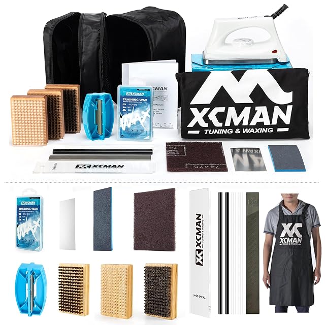 Kit di sciolinatura e manutenzione XCMAN in quattordici pezzi per sci e snowboard