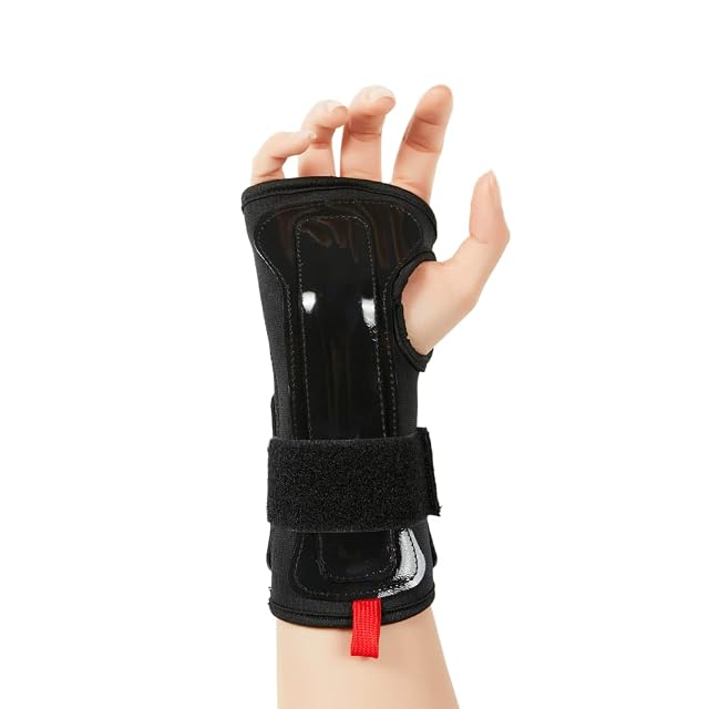 Fascia da polso Bodyprox nera con anello per il pollice